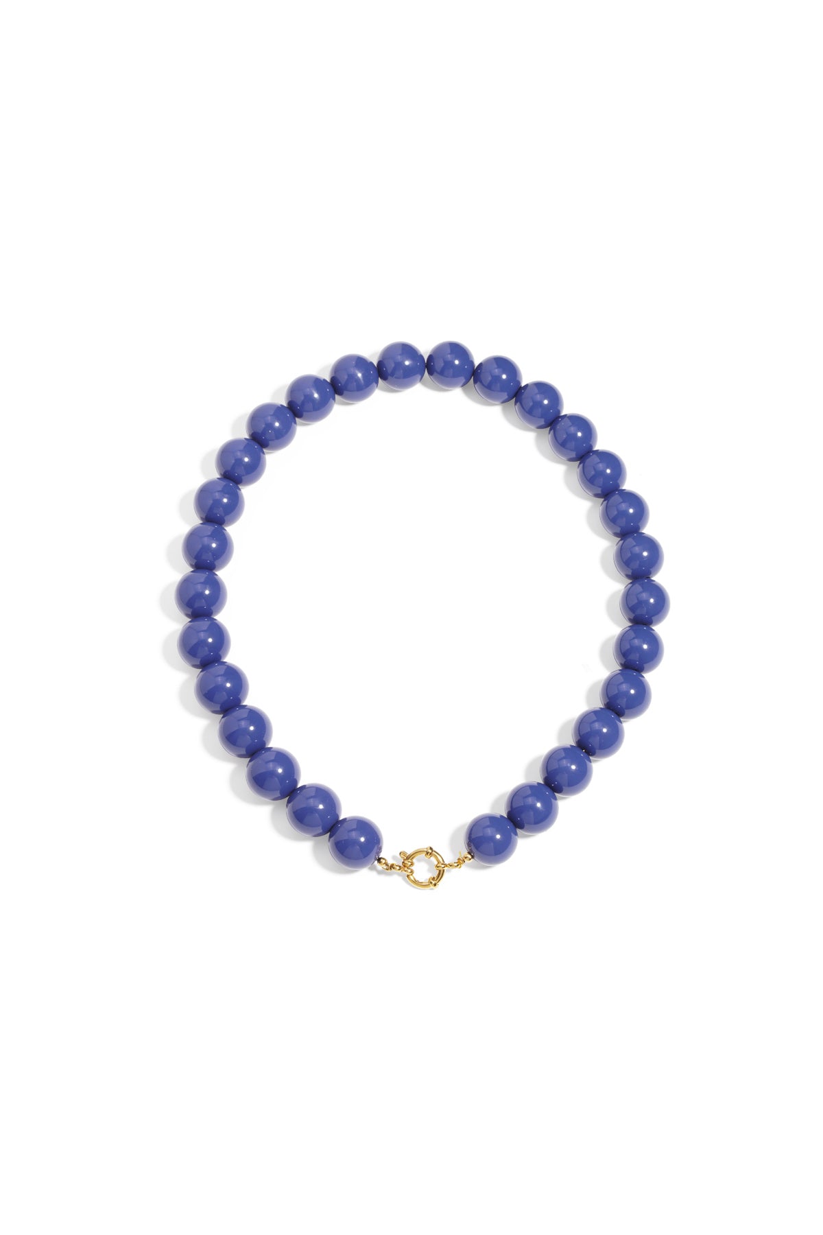 Necklace with large beads and front closure-15mm